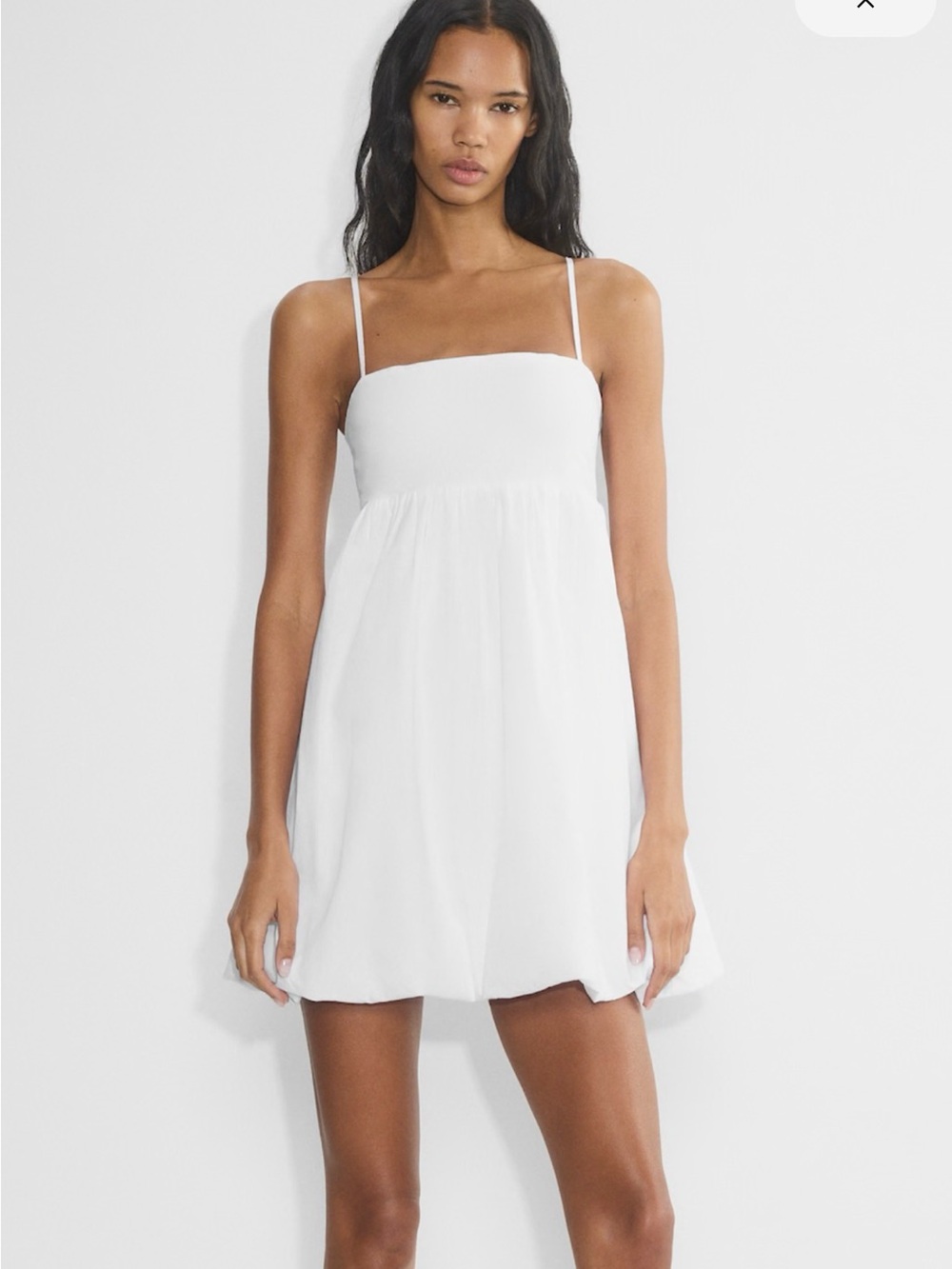 Sunday Best White Spaghetti-Strap Mini Dress